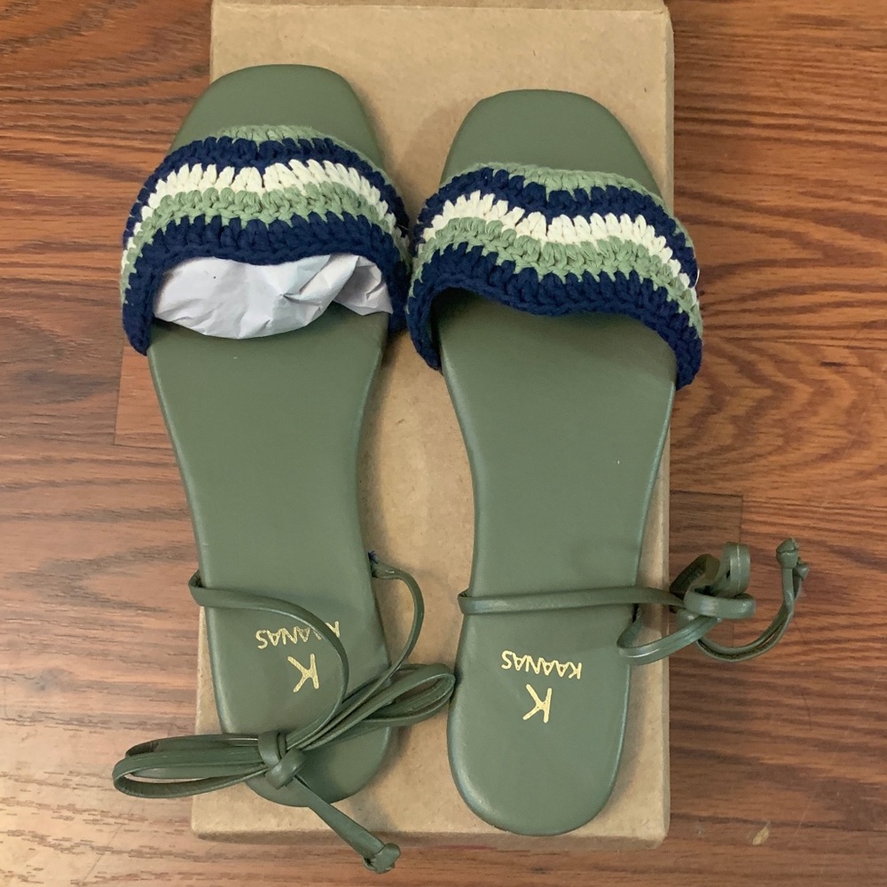 Kaanas Olive and Navy Women's Sandals